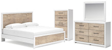 Load image into Gallery viewer, Charbitt King Panel Bed with Mirrored Dresser and Chest
