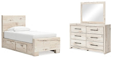 Load image into Gallery viewer, Lawroy Twin Panel Bed with Mirrored Dresser
