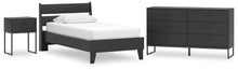 Load image into Gallery viewer, Socalle Twin Panel Platform Bed with Dresser and Nightstand
