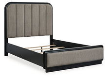 Load image into Gallery viewer, Rowanbeck Queen Upholstered Panel Bed with Mirrored Dresser and Nightstand
