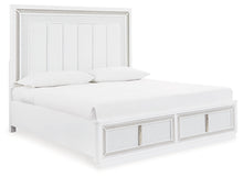 Load image into Gallery viewer, Chalanna Queen Upholstered Storage Bed with Mirrored Dresser
