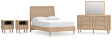 Load image into Gallery viewer, Cielden Full Panel Bed with Mirrored Dresser and 2 Nightstands
