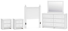 Load image into Gallery viewer, Mollviney Twin Panel Headboard with Mirrored Dresser and 2 Nightstands
