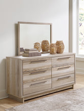 Load image into Gallery viewer, Hasbrick Queen Panel Bed with Mirrored Dresser, Chest and Nightstand
