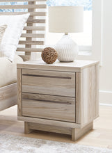 Load image into Gallery viewer, Hasbrick Queen Panel Bed with Mirrored Dresser and 2 Nightstands
