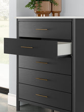 Load image into Gallery viewer, Cadmori Full Upholstered Bed with Mirrored Dresser, Chest and Nightstand
