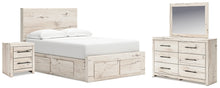 Load image into Gallery viewer, Lawroy Full Panel Storage Bed with Mirrored Dresser and Nightstand
