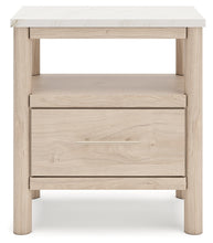 Load image into Gallery viewer, Cadmori Queen Upholstered Panel Bed with Mirrored Dresser and Chest
