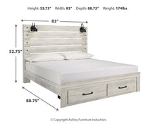 Load image into Gallery viewer, Cambeck  Panel Bed With 2 Storage Drawers
