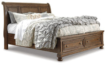 Load image into Gallery viewer, Flynnter  Sleigh Bed With 2 Storage Drawers With Mirrored Dresser And 2 Nightstands
