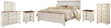 Load image into Gallery viewer, Willowton  Panel Bed With Mirrored Dresser, Chest And 2 Nightstands
