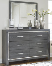 Load image into Gallery viewer, Lodanna Full Upholstered Panel Headboard with Mirrored Dresser, Chest and Nightstand
