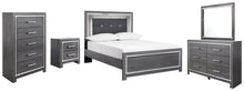 Load image into Gallery viewer, Lodanna Full Panel Bed with Mirrored Dresser, Chest and Nightstand
