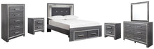 Load image into Gallery viewer, Lodanna Full Panel Bed with 2 Storage Drawers with Mirrored Dresser, Chest and 2 Nightstands
