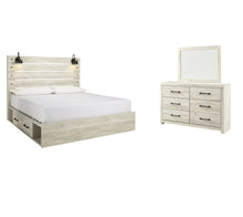 Load image into Gallery viewer, Cambeck  Panel Bed With 2 Storage Drawers With Mirrored Dresser
