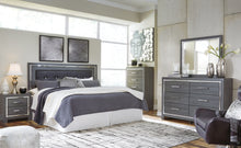 Load image into Gallery viewer, Lodanna King/California King Upholstered Panel Headboard with Mirrored Dresser and Chest
