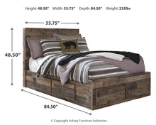 Load image into Gallery viewer, Derekson Full Panel Bed with 6 Storage Drawers with Mirrored Dresser and 2 Nightstands
