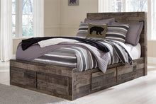 Load image into Gallery viewer, Derekson Full Panel Bed with 6 Storage Drawers with Mirrored Dresser and 2 Nightstands
