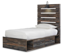 Load image into Gallery viewer, Drystan Twin Panel Bed with 4 Storage Drawers with Mirrored Dresser, Chest and Nightstand
