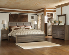 Load image into Gallery viewer, Juararo California King Panel Bed with Mirrored Dresser, Chest and 2 Nightstands
