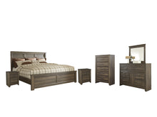 Load image into Gallery viewer, Juararo California King Panel Bed with Mirrored Dresser, Chest and 2 Nightstands
