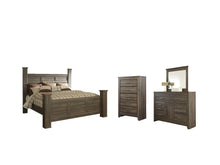 Load image into Gallery viewer, Juararo California King Poster Bed with Mirrored Dresser and Chest
