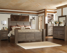 Load image into Gallery viewer, Juararo California King Poster Bed with Mirrored Dresser, Chest and 2 Nightstands
