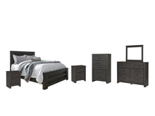 Load image into Gallery viewer, Brinxton Queen Panel Bed with Mirrored Dresser, Chest and 2 Nightstands
