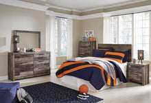 Load image into Gallery viewer, Derekson Full Panel Headboard with Mirrored Dresser, Chest and Nightstand
