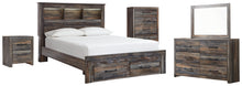 Load image into Gallery viewer, Drystan  Bookcase Bed With 2 Storage Drawers With Mirrored Dresser, Chest And Nightstand
