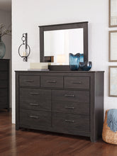 Load image into Gallery viewer, Brinxton Full Panel Headboard with Mirrored Dresser
