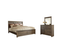 Load image into Gallery viewer, Juararo Queen Panel Bed with Mirrored Dresser
