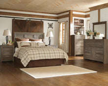 Load image into Gallery viewer, Juararo Queen Panel Headboard with Mirrored Dresser, Chest and 2 Nightstands
