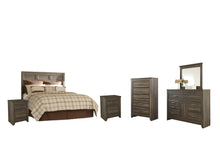 Load image into Gallery viewer, Juararo Queen Panel Headboard with Mirrored Dresser, Chest and 2 Nightstands
