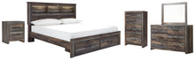 Load image into Gallery viewer, Drystan  Bookcase Bed With 2 Storage Drawers With Mirrored Dresser, Chest And Nightstand
