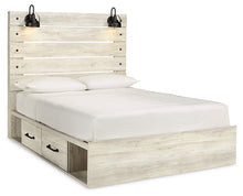 Load image into Gallery viewer, Cambeck Queen Panel Bed with 4 Storage Drawers with Mirrored Dresser
