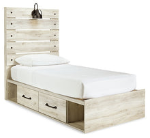 Load image into Gallery viewer, Cambeck Twin Panel Bed with 4 Storage Drawers with Mirrored Dresser
