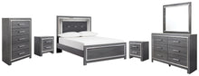 Load image into Gallery viewer, Lodanna Full Panel Bed with Mirrored Dresser, Chest and 2 Nightstands
