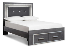 Load image into Gallery viewer, Lodanna King Panel Bed with 2 Storage Drawers with Mirrored Dresser and 2 Nightstands
