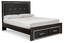 Load image into Gallery viewer, Kaydell Queen Panel Bed with Storage with Mirrored Dresser and Chest
