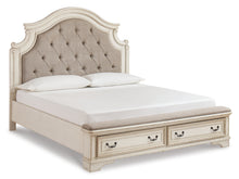 Load image into Gallery viewer, Realyn Queen Upholstered Bed with Mirrored Dresser and Chest
