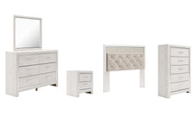 Load image into Gallery viewer, Altyra Queen Panel Headboard with Mirrored Dresser, Chest and Nightstand
