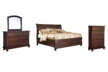 Load image into Gallery viewer, Porter King Sleigh Bed with Mirrored Dresser and Chest
