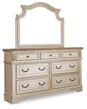 Load image into Gallery viewer, Realyn California King Upholstered Panel Bed with Mirrored Dresser and 2 Nightstands
