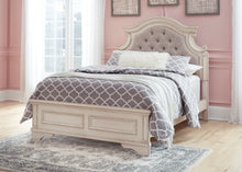 Load image into Gallery viewer, Realyn Full Panel Bed with Mirrored Dresser and Chest
