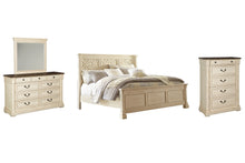 Load image into Gallery viewer, Bolanburg Queen Panel Bed with Mirrored Dresser and Chest
