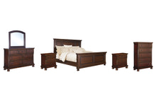 Load image into Gallery viewer, Porter King Panel Bed with Mirrored Dresser, Chest and 2 Nightstands
