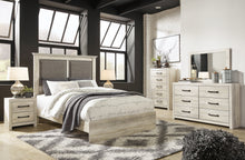 Load image into Gallery viewer, Cambeck King Upholstered Panel Bed with Mirrored Dresser, Chest and 2 Nightstands
