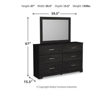 Load image into Gallery viewer, Belachime Twin Panel Bed with Mirrored Dresser
