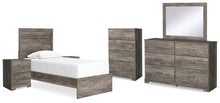 Load image into Gallery viewer, Ralinksi Twin Panel Bed with Mirrored Dresser, Chest and 2 Nightstands
